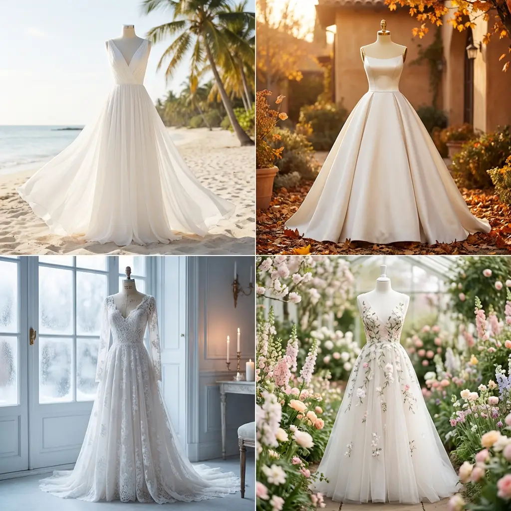 Wedding dress by season